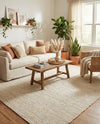 Woven Seaside Jute Collection Area Rug - Savannah (White) Rectangle White  lifestyle 20