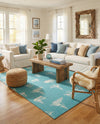 Seaside Haven Rugs Collection Area Rug -  Beachcomber Rectangle Teal  lifestyle 22
