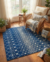Mediterranean Lattice Collection Area Rug - Santorini (Navy Blue) Square Navy Blue  lifestyle 70