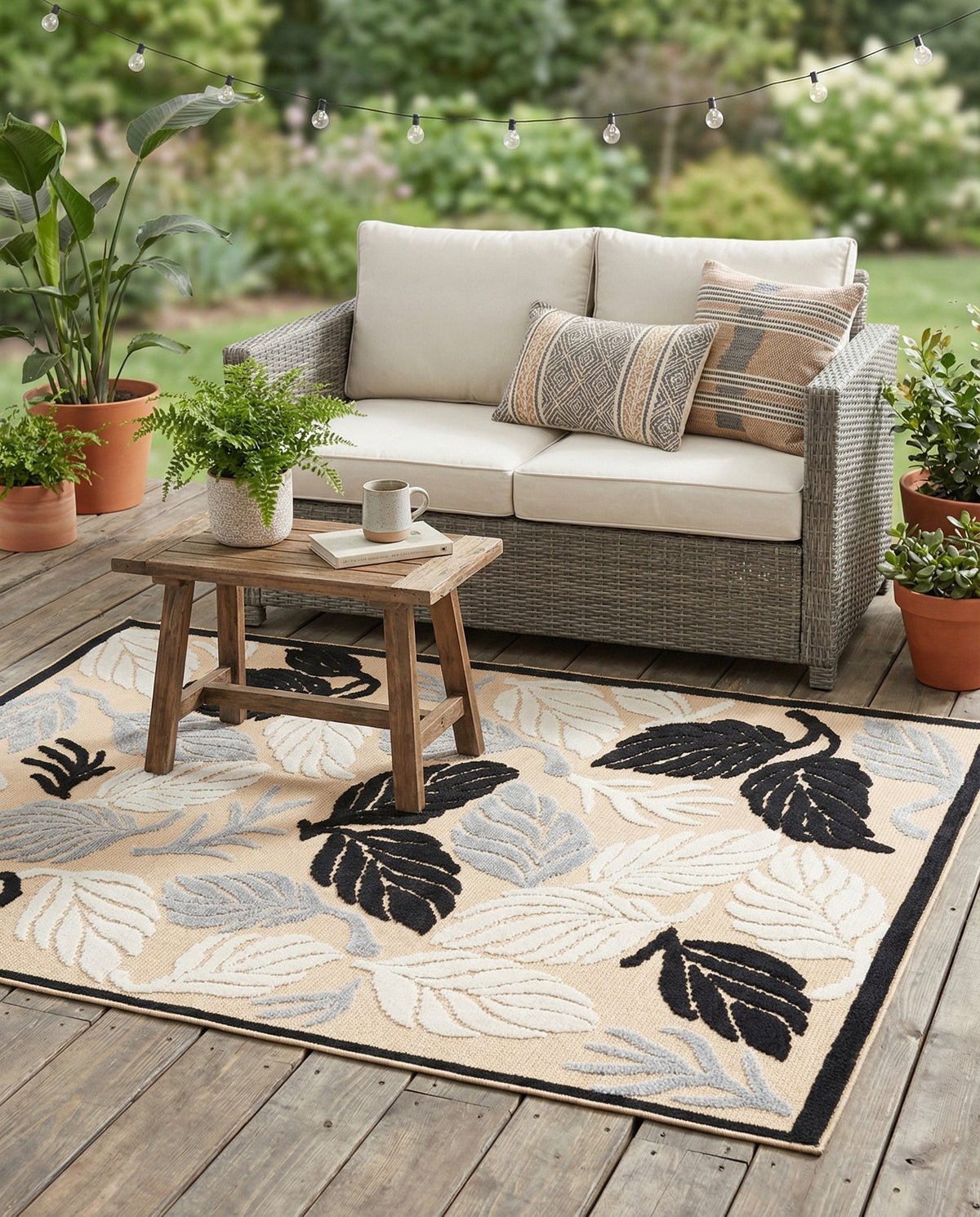 Terrace Collection Area Rug -  Pavilion Rectangle Tan  lifestyle 36