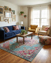 Chateau Elegance Collection Area Rug -  Riviera Rectangle Light Blue  lifestyle 36