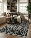 Copenhagen Edge Collection Area Rug -  Tivoli Rectangle Black  lifestyle 24