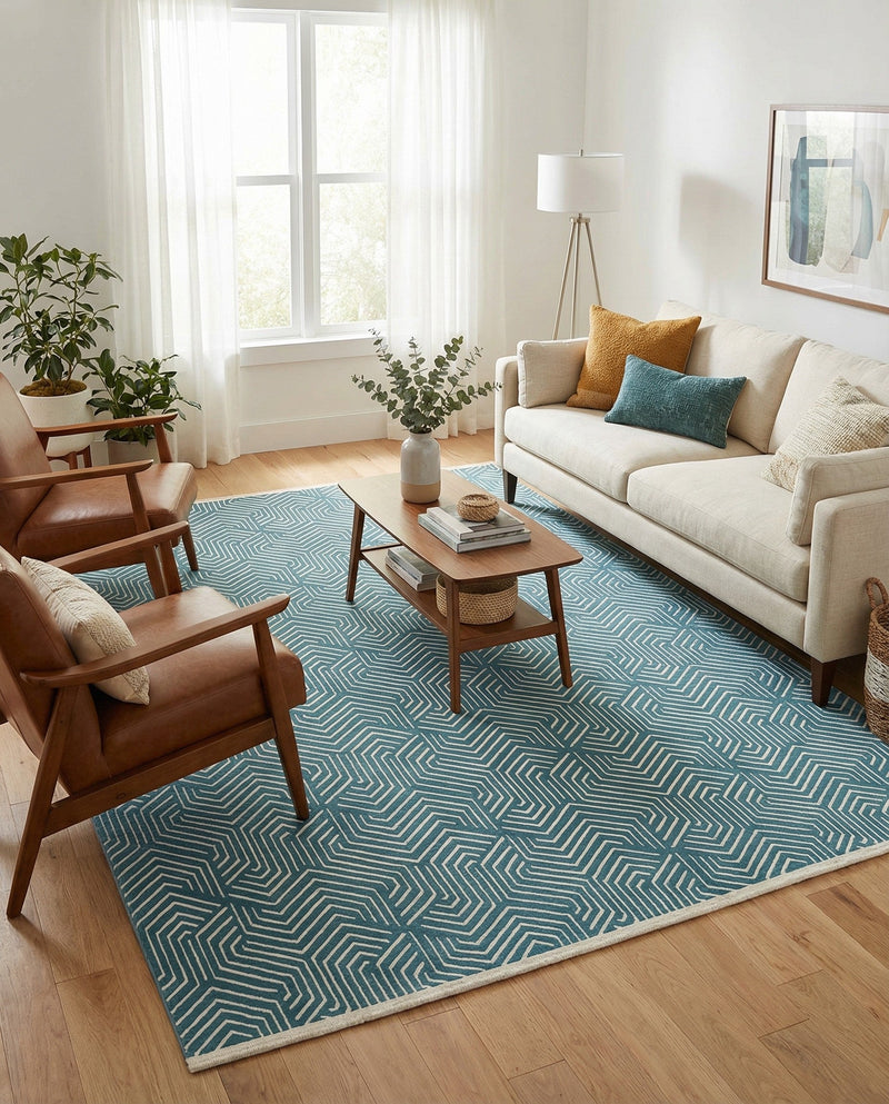 Aravalli Collection Area Rug - Udaipur Rectangle Aegean Blue  lifestyle 49