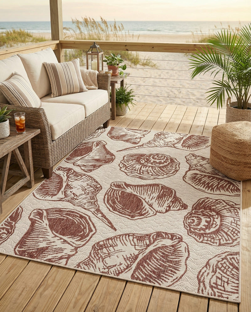 Seaside Haven Rugs Collection Area Rug -  Lighthouse (Ivory Rust Red) Rectangle Ivory Rust Red  lifestyle 16