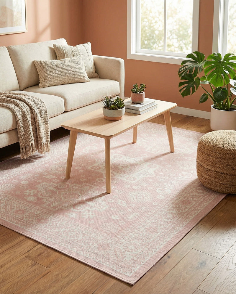 Tribal Terrace Treasures Collection Area Rug -  Incan Isle (Pink) Rectangle Pink  lifestyle 10