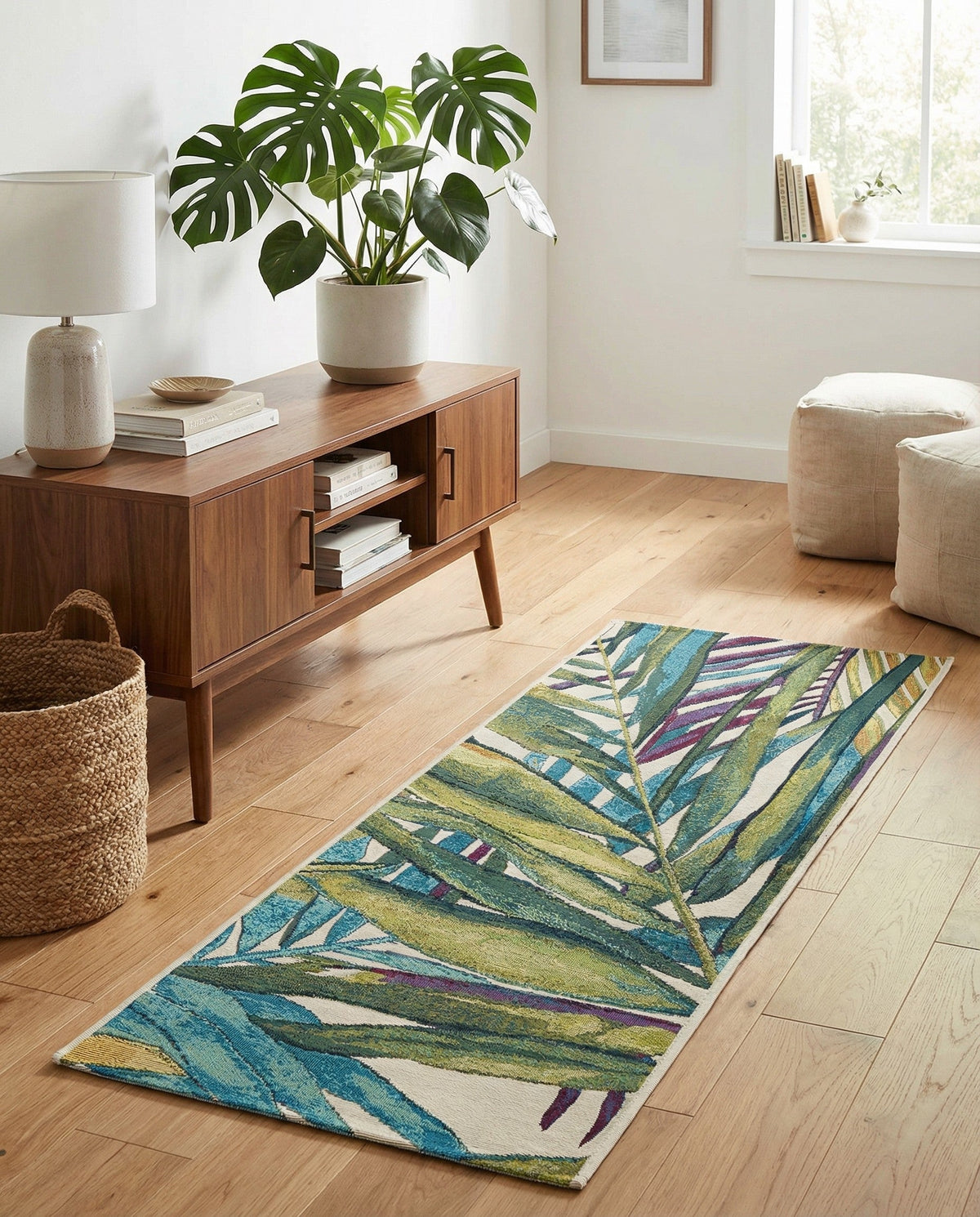 Seaside Blooms Collection Area Rug -  Arcadia Runner Multi  lifestyle 48