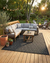 Garden Lattice Charm Collection Area Rug - Arbor (Charcoal) Rectangle Charcoal  lifestyle 16
