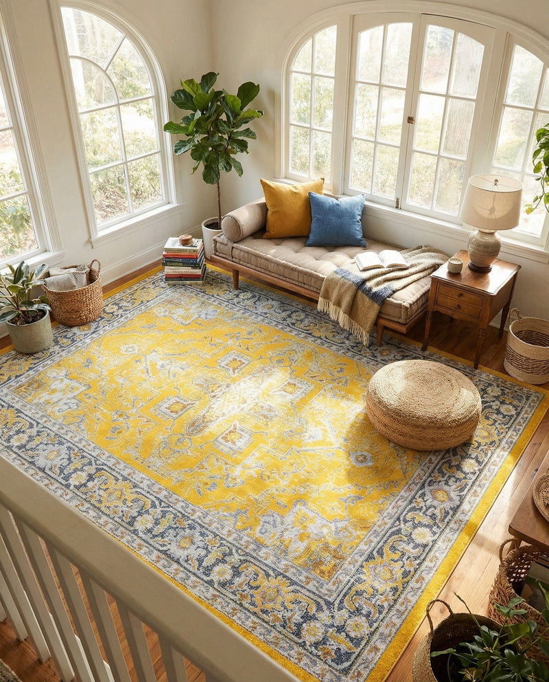 Caribbean Breeze Collection Area Rug -  Andros Rectangle Yellow  lifestyle 29