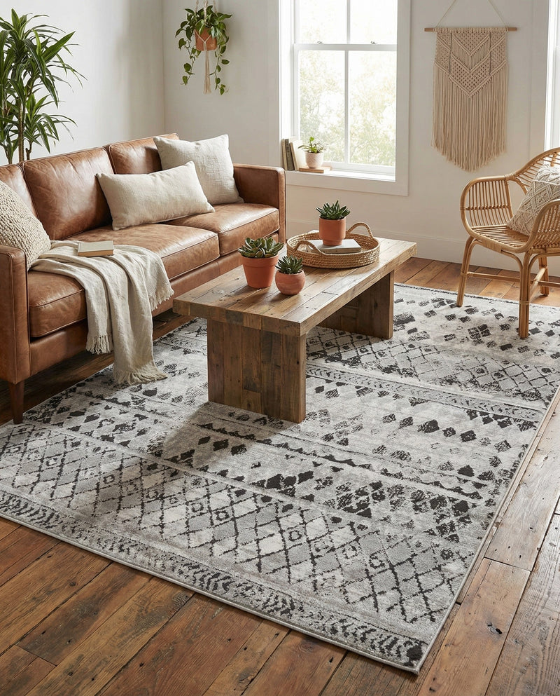 Dresden Elegance Collection Area Rug -  Zittau Rectangle Gray  lifestyle 47