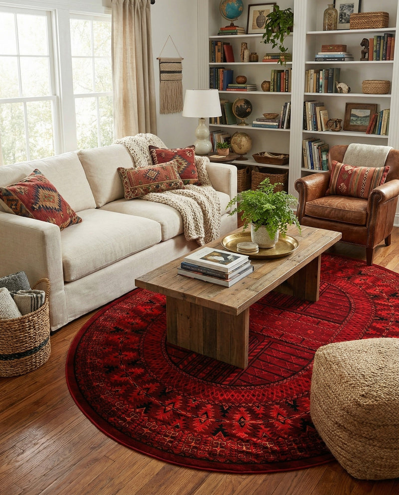 Samarkand Elegance Collection Area Rug -  Ark Oval Red  lifestyle 61