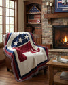 Fleece Haven Collection Area Rug -  Casper Rectangle Red and Blue  lifestyle 3