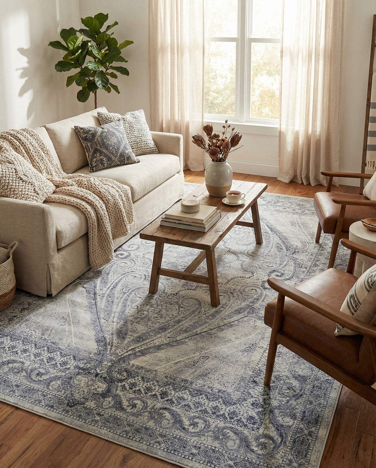 Coastal Manor Collection Area Rug -  Seagrove Rectangle Dark Blue  lifestyle 19
