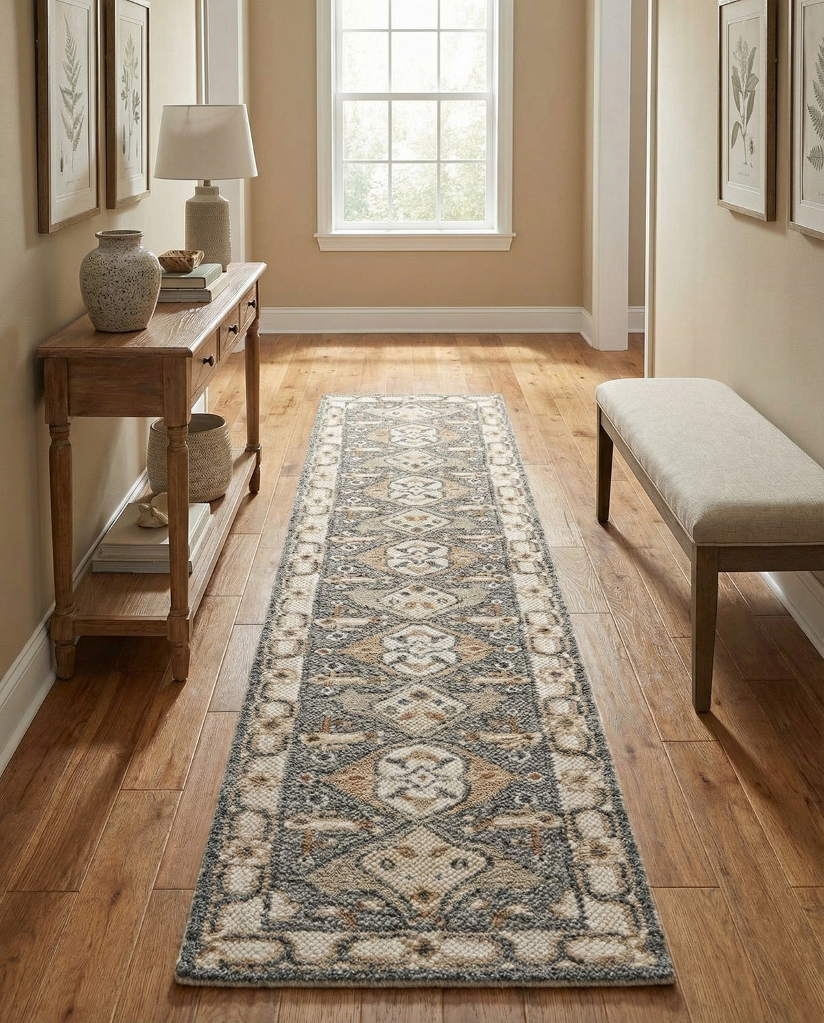 Byzantine Heritage Collection Area Rug - Istanbul Runner Antique Gray  lifestyle 32