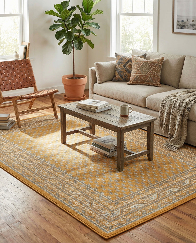 Soho Elegance Collection Area Rug -  Mercer (Orange) Rectangle Orange  lifestyle 9