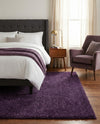 Solid Shag Seaside Collection Area Rug - Azure Cove (Violet) Square Violet  lifestyle 38