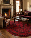 Samarkand Elegance Collection Area Rug -  Zarafshan Oval Red  lifestyle 38