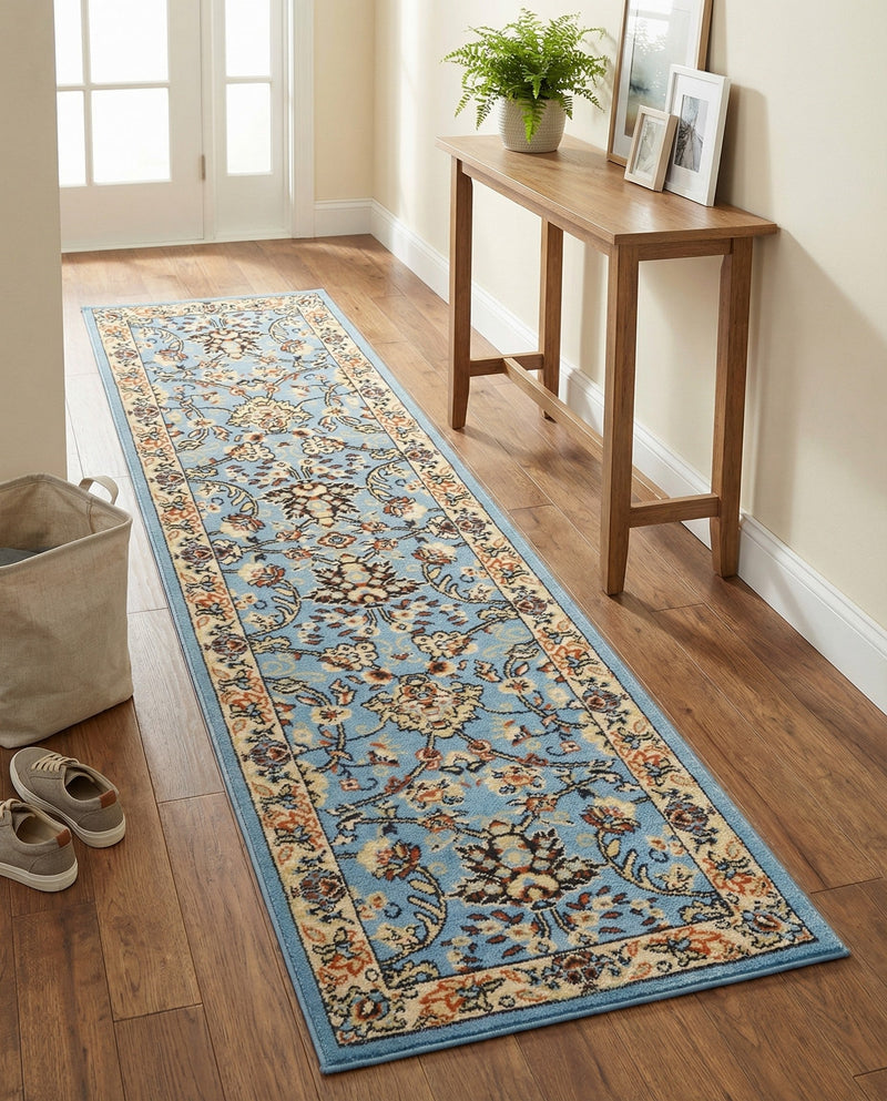 Isfahan Elegance Collection Area Rug - Naghsh-e Jahan (Light Blue) Runner Light Blue  lifestyle 71