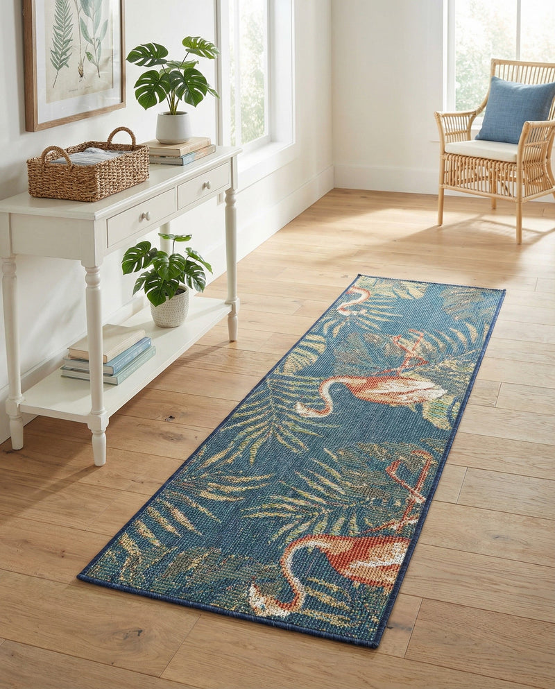 Coastal Terrace Collection Area Rug - Seabreeze Runner Navy Blue  lifestyle 62