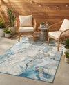 Urban Terrace Collection Area Rug -  Vertex Rectangle Blue and Ivory  lifestyle 11