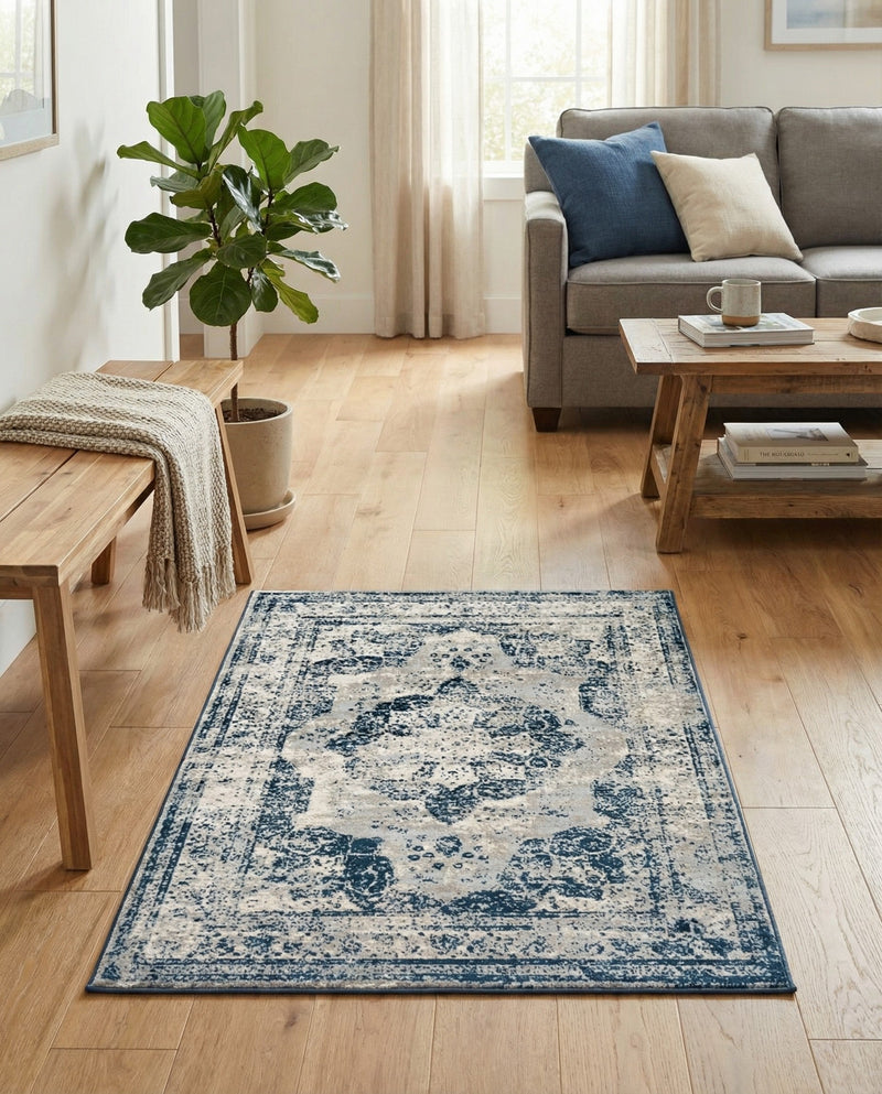 Riviera Elegance Collection Area Rug -  Menton (Blue) Rectangle Blue  lifestyle 19