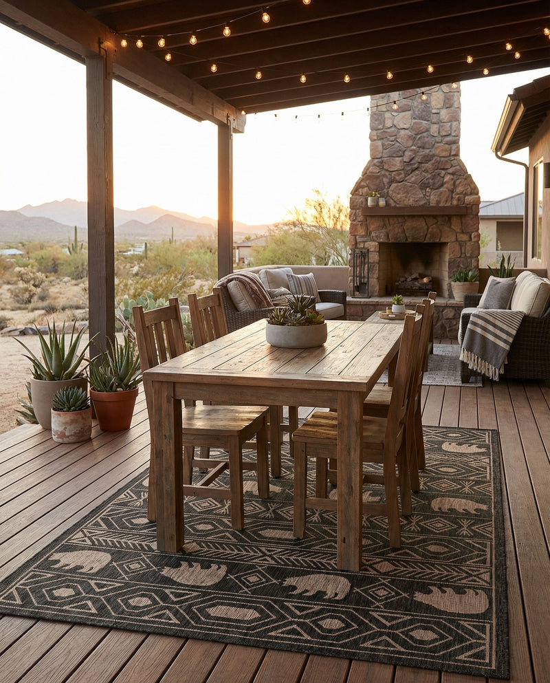 Mesa Oasis Rugs Collection Area Rug - Sundown Rectangle Black  lifestyle 23