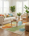 Bahama Breeze Outdoor Collection Area Rug -  CatCay Rectangle Beige  lifestyle 57
