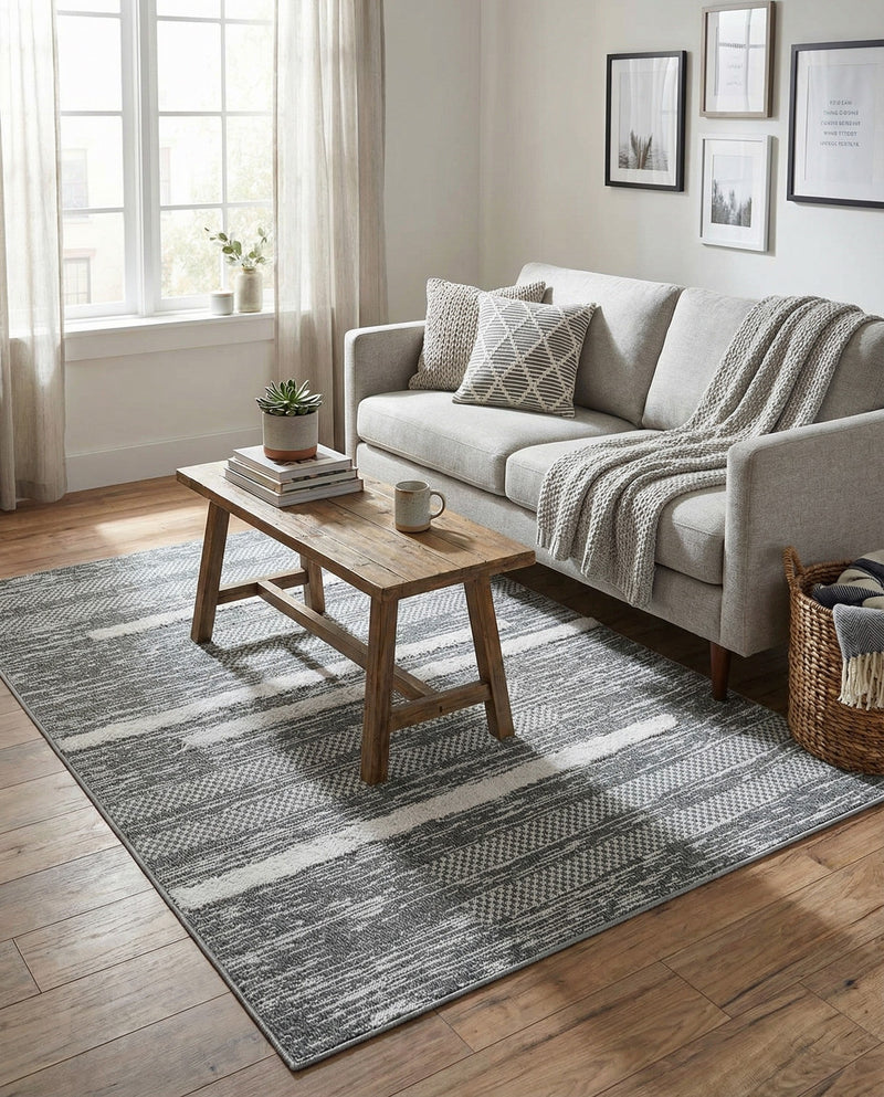 Cathedral Elegance Collection Area Rug - Chapel Rectangle Gray  lifestyle 16