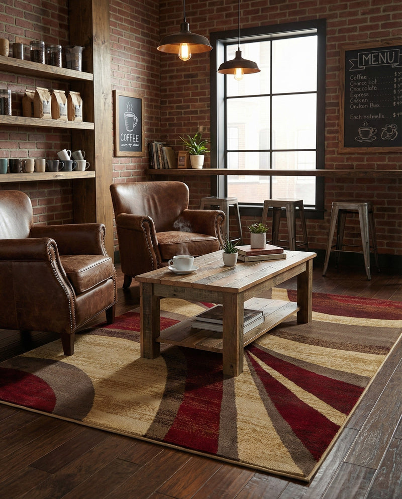 Bistro Lounge Collection Area Rug -  Frappe Rectangle Beige  lifestyle 17