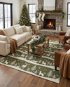 Garden Festivity Collection Area Rug - Evergreen Rectangle Green  lifestyle 22