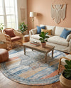 Mykonos Manor Collection Area Rug -  Tinos (Multi) Round Multi  lifestyle 80
