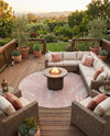 Desert Nomad Terrace Collection Area Rug - Sahara (Pink) Round Pink  lifestyle 16
