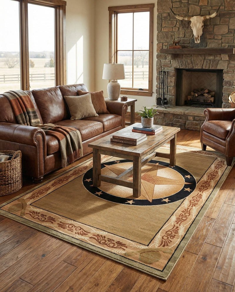 Frontier Trails Collection Area Rug - Redwood Rectangle Green  lifestyle 9