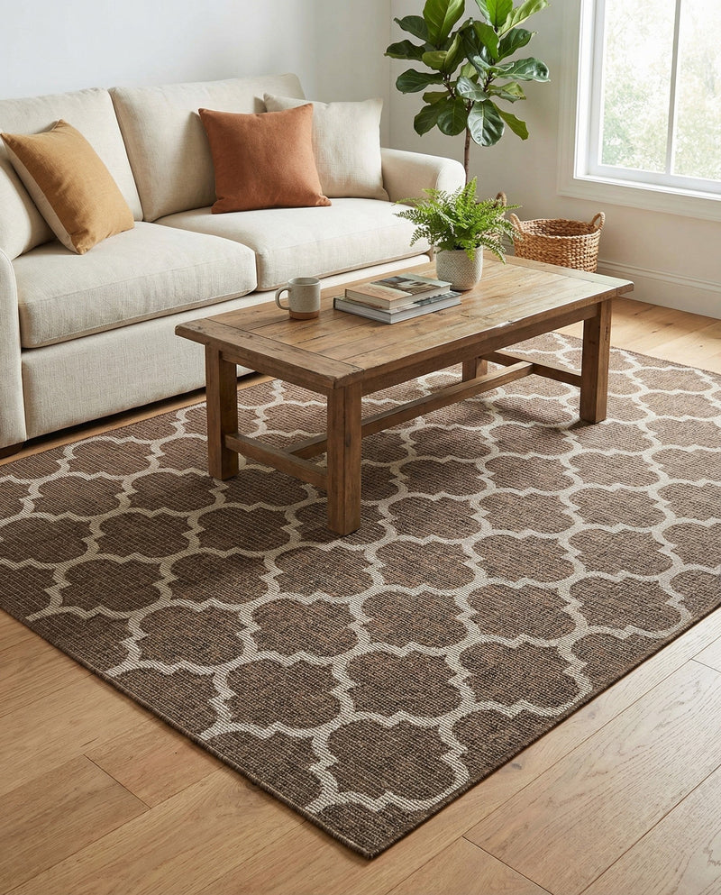 Savannah Pergola Collection Area Rug - Arbor (Brown) Rectangle Brown  lifestyle 10