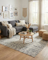 Brighton Stripes Collection Area Rug - Sussex (Ivory and Gray) Rectangle Ivory and Gray  lifestyle 6