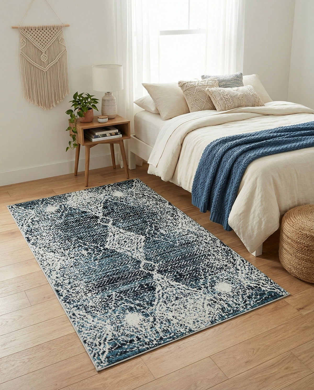 Aegean Elegance Washables Collection Area Rug -  Naxos Rectangle Navy Blue  lifestyle 11