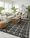 Seaside Haven Rugs Collection Area Rug - Sapphire (Charcoal) Rectangle Charcoal  lifestyle 22