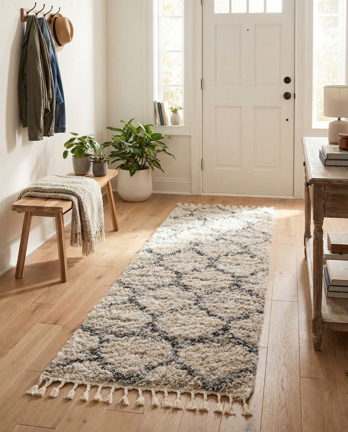 Cozy Cove Shag Collection Area Rug - Marina Runner Beige  lifestyle 139