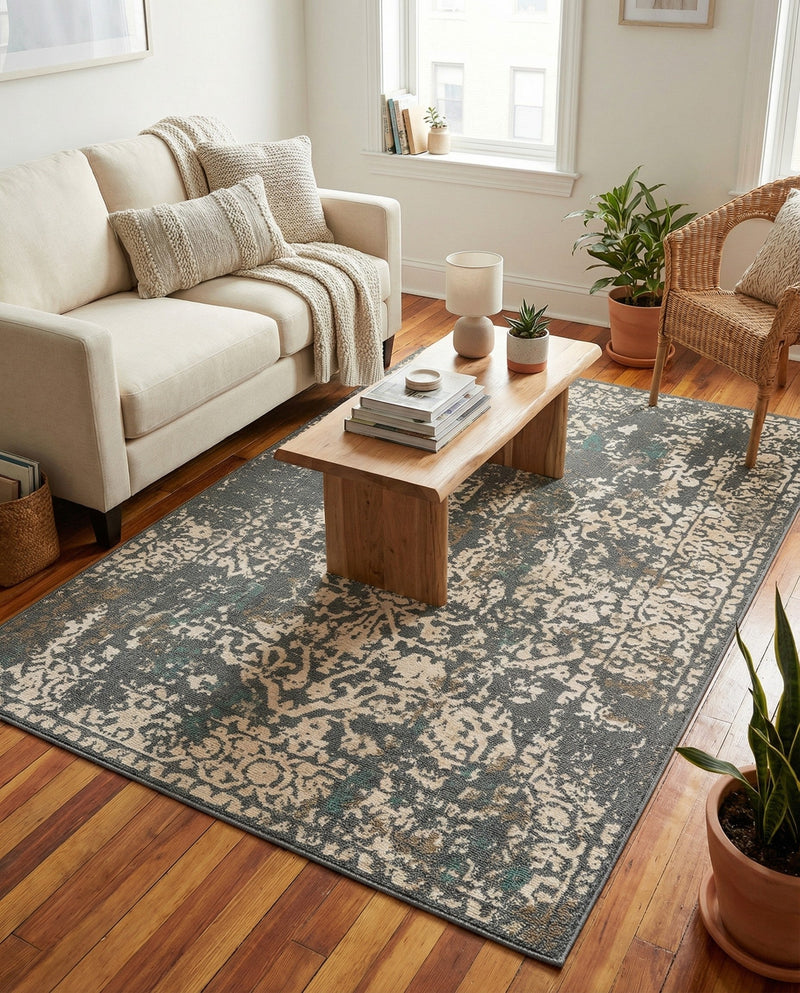 Gobi Sands Collection Area Rug - Dunhuang Rectangle Gray  lifestyle 26