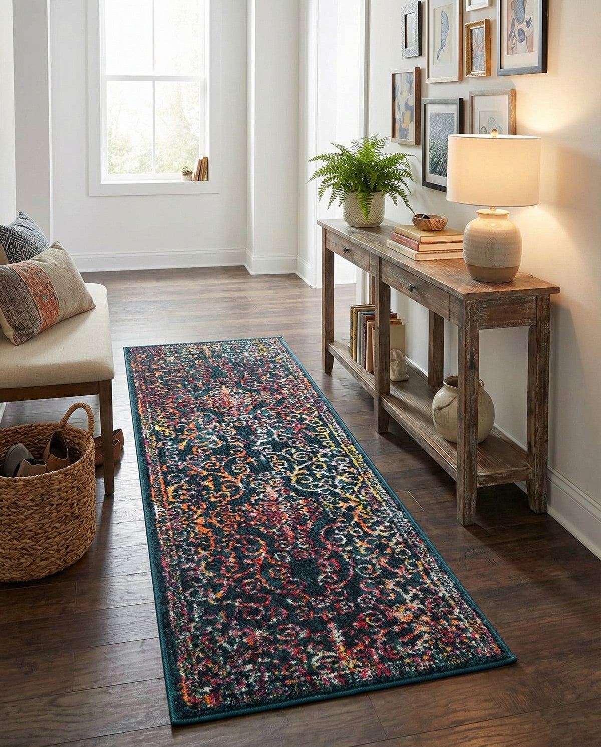 Brighton Terrace Collection Area Rug -  Saltdean Runner Navy Blue  lifestyle 107