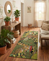 Seaside Blooms Collection Area Rug -  Sorrento Runner Green  lifestyle 48