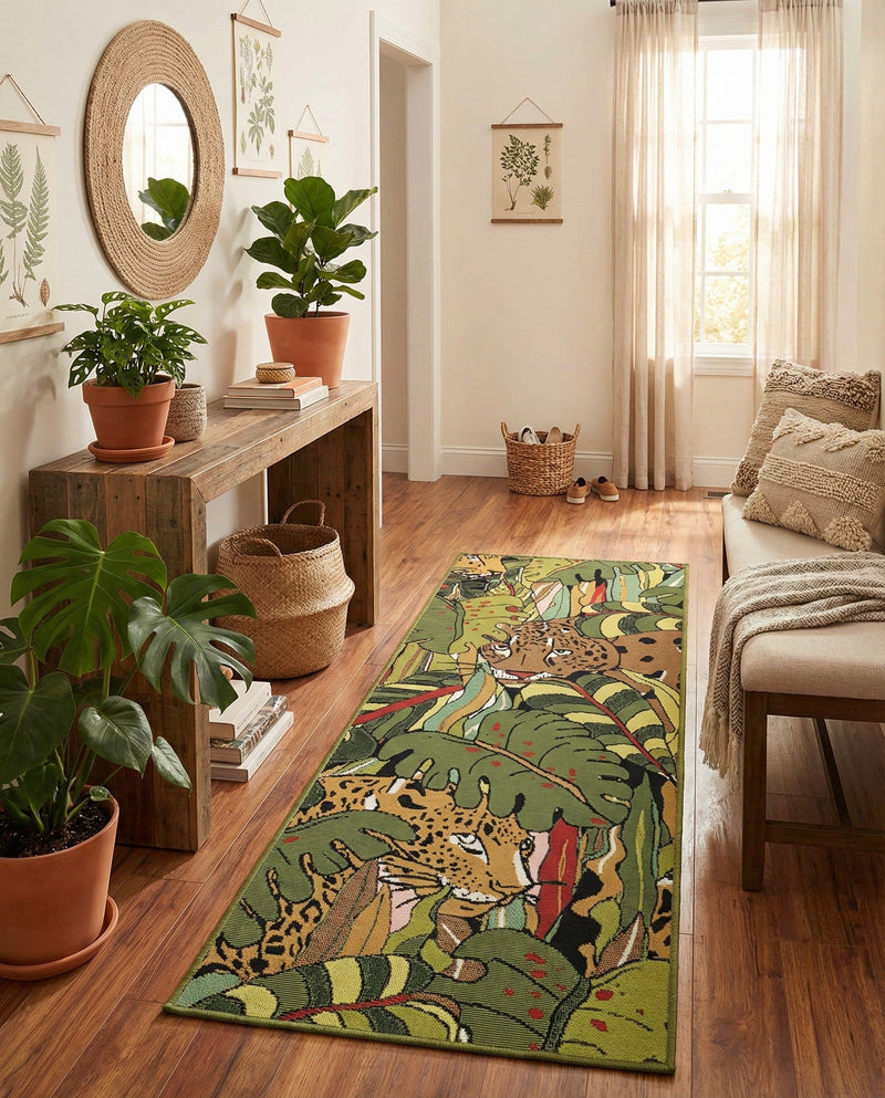 Seaside Blooms Collection Area Rug -  Sorrento Runner Green  lifestyle 48