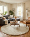 Plush Oasis Collection Area Rug - Serenity (Snow White) Round Snow White  lifestyle 55