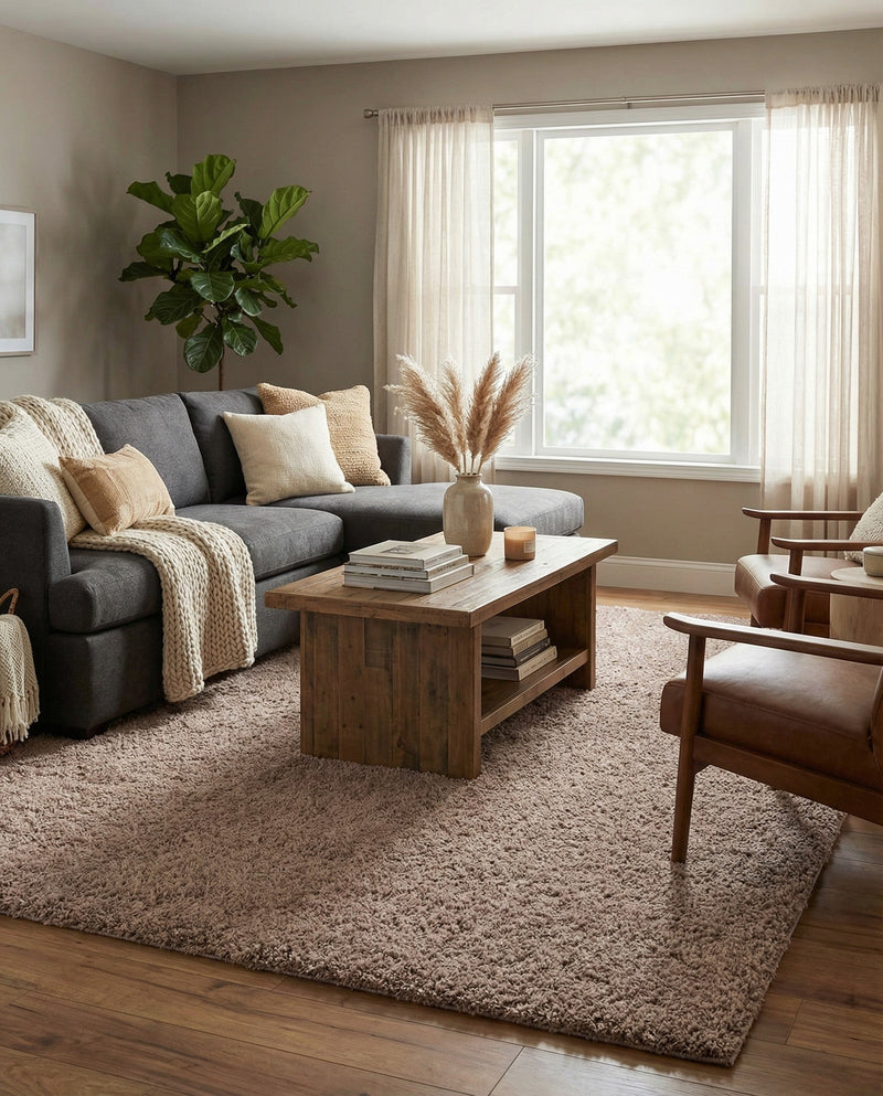 Eternal Plush Oasis Collection Area Rug -  Tranquility (Khaki) Rectangle Khaki  lifestyle 10