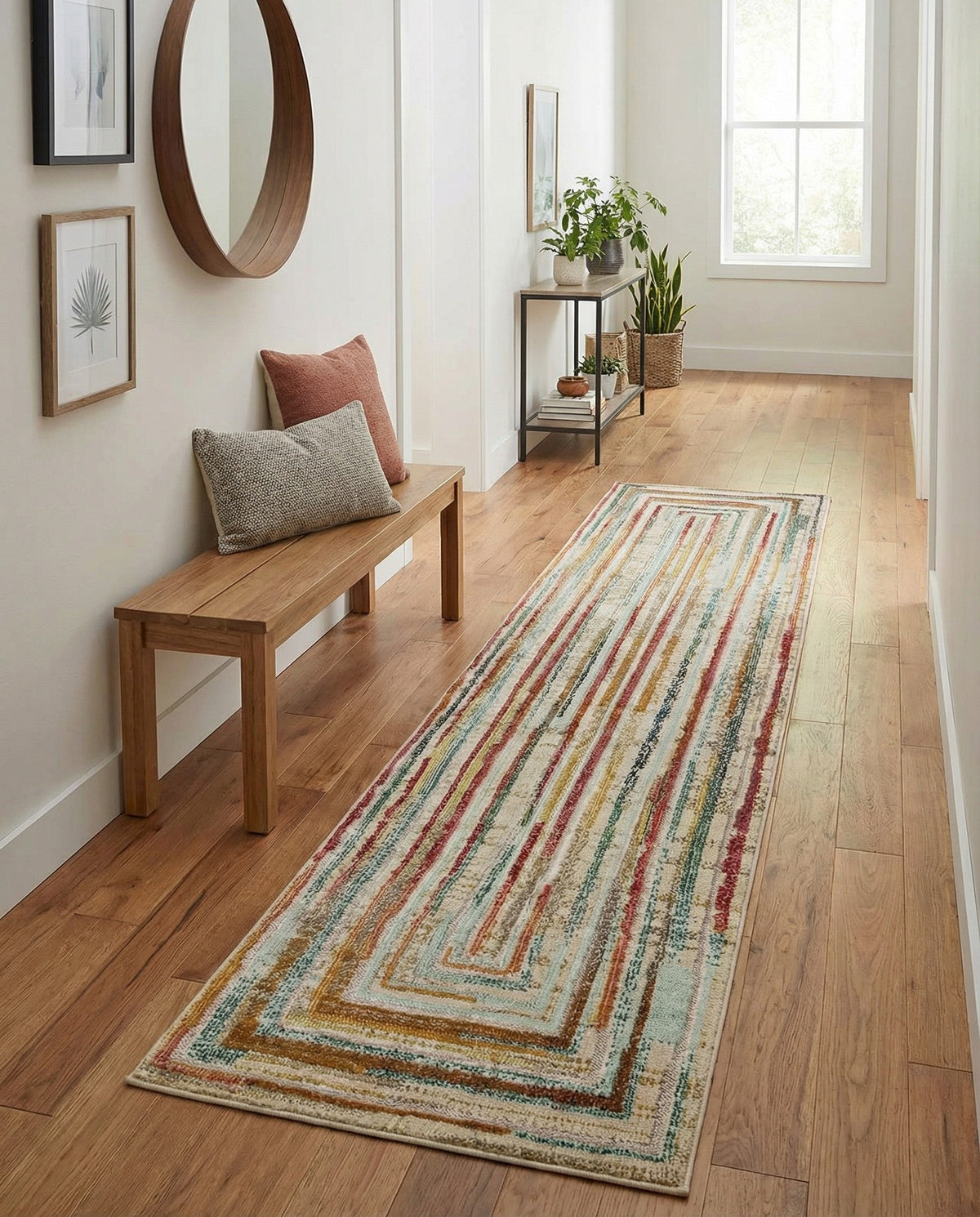 Outdoor Marrakesh Collection Area Rug -  Ouarzazate Runner Multi Beige  lifestyle 82