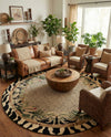 Savannah Sojourn Collection Area Rug -  Moremi Round Cream  lifestyle 80