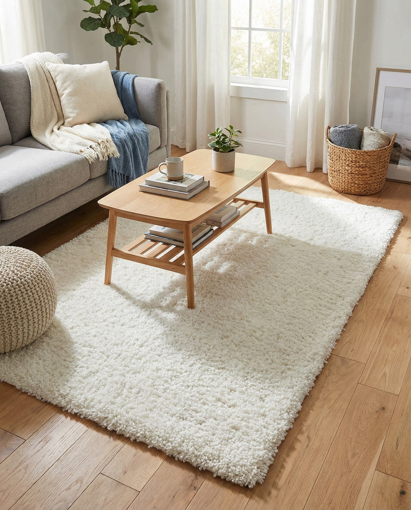 Alpine Plush Collection Area Rug -  Cortina (White) Rectangle White  lifestyle 8