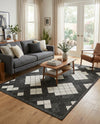 Urban Terrace Collection Area Rug -  Williamsburg Rectangle Black and White  lifestyle 15