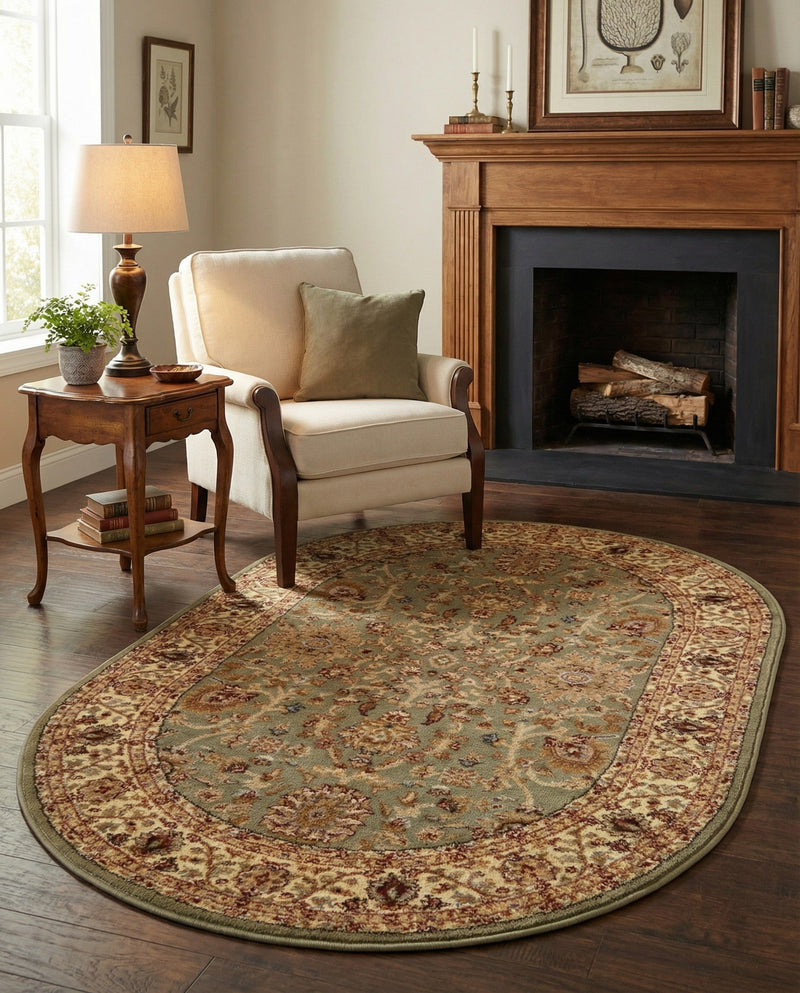Jaipur Elegance Collection Area Rug -  City Oval Light Green  lifestyle 53