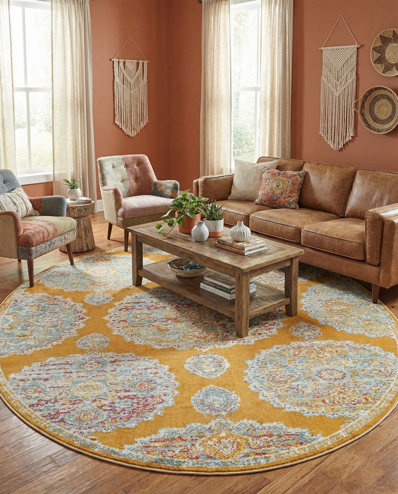 Arcadia Rugs Collection Area Rug -  Atlantis (Orange) Oval Orange  lifestyle 70
