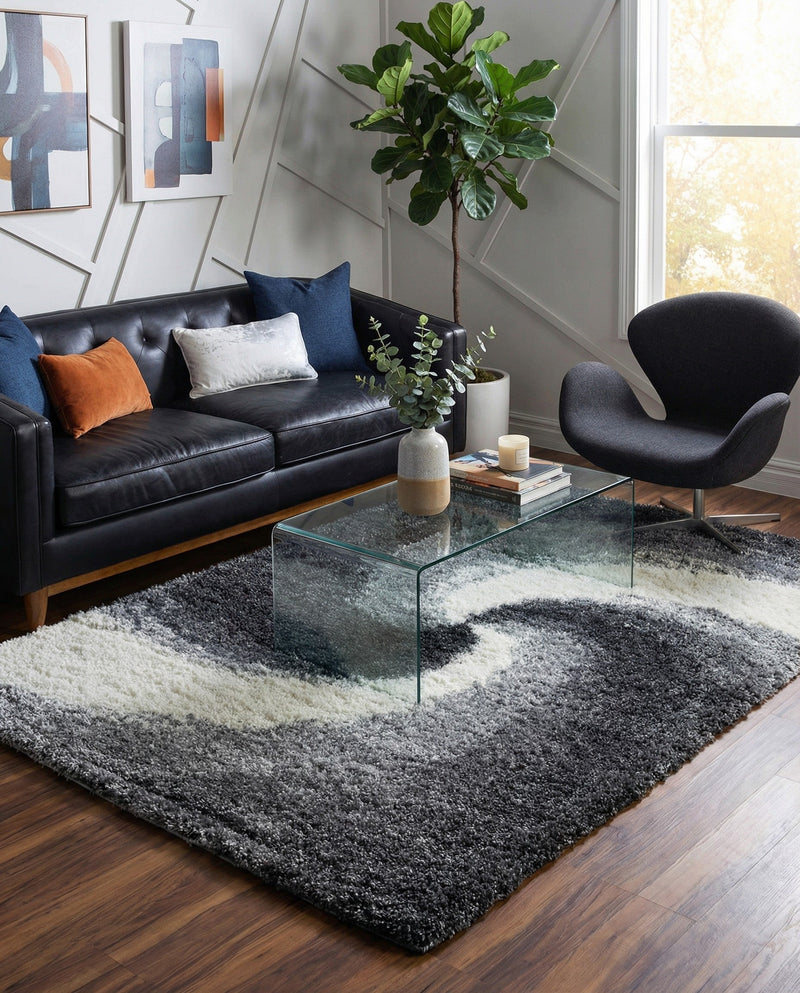 Cozy Haven Shag Collection Area Rug -  Oasis Rectangle Smoke Gray  lifestyle 14